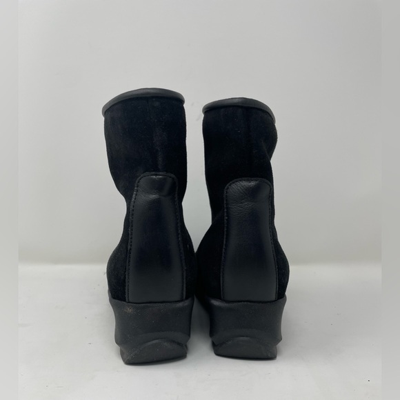 LA CANADIENNE SHIANE BOOT Black WATERPROOF WEDGE Size 9 Suede Women - Picture 4 of 9